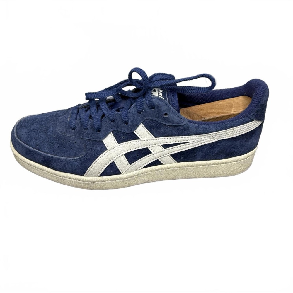 Asics Blue and White Sneakers Classic Low-Top Design